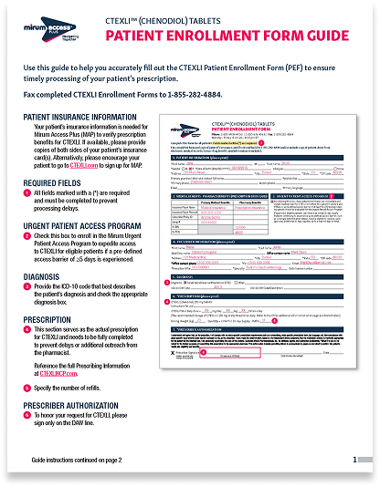 Download the CTEXLI® (chenodiol) ‘How to Fill Out the Patient Enrollment Form’ guide